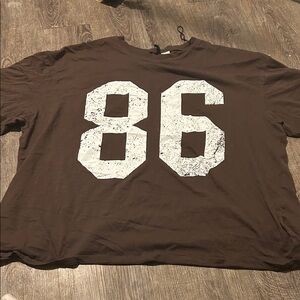 H&M Brown Tee with White Graphic